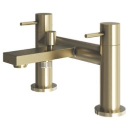 ETAL Blake Brushed Brass 145mm Deck Mounted Dual Control Manual Shower Mixer Tap