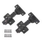 Eclipse 3D Adjustable Soft Close Steel 105° Full Overlay Matt Black Cabinet Hinge 62mm 2 Pack