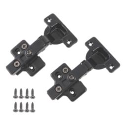 Eclipse 3D Adjustable Soft Close Steel 105° Full Overlay Matt Black Cabinet Hinge 62mm 2 Pack