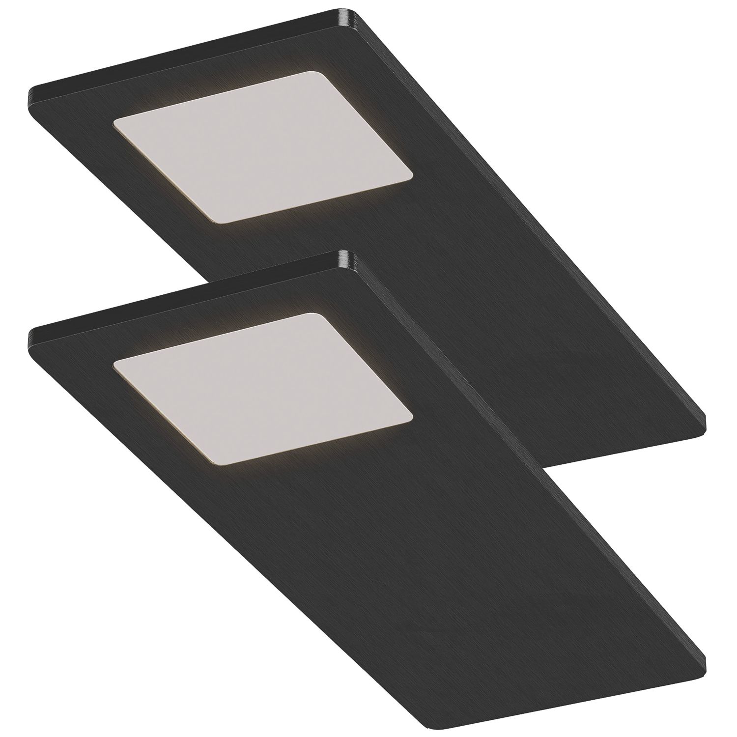 Sensio Astro TrioTone Rectangular LED Under Cabinet Lights Black 9.6W 240-270lm 2 Pack (879PE)