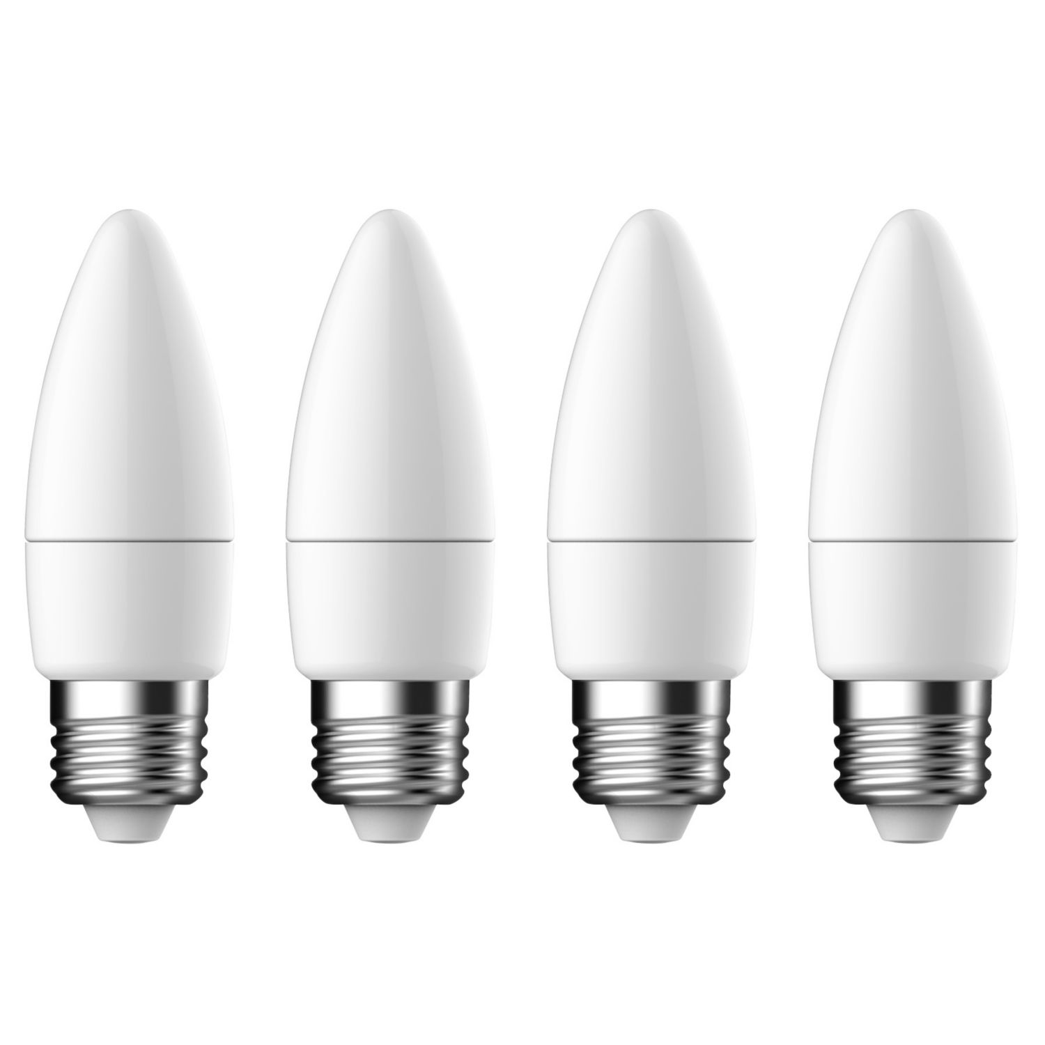 LAP E27 Candle LED Light Bulb 470lm 4.2W 4 Pack (879PP)