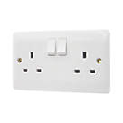 Vimark Pro 13A 2-Gang SP Switched Plug Socket White  with White Inserts