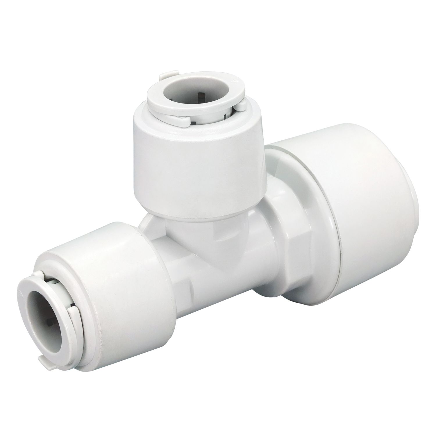 FloPlast FloFit+ Plastic Push-Fit Reducing Tee 22mm x 15mm x 15mm (879RF)