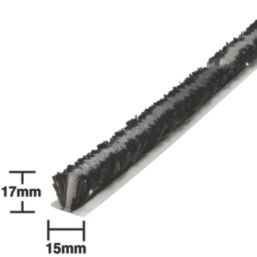 Stormguard Brush Pile Extra Thick Weatherstrip Black/Grey 7m