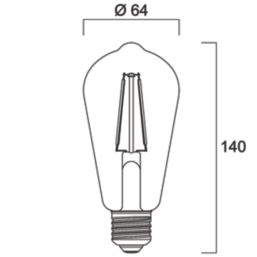 Sylvania ToLEDo Retro V5 CL 827 SL E27 ST64 LED Light Bulb  806lm 7W