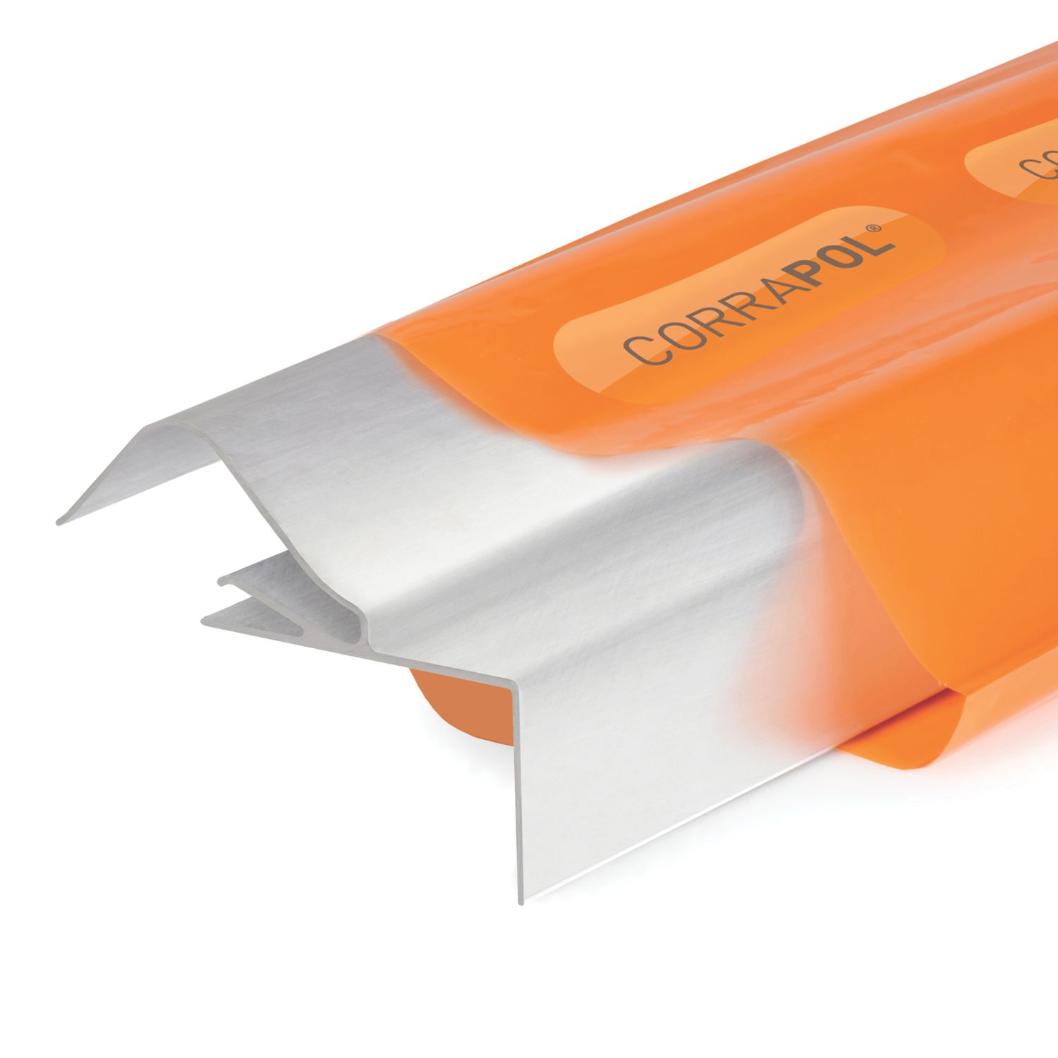 Corrapol Rock n Lock Aluminium Rigid Side Flashing Mill 125 x 97mm x 6m (879VK)