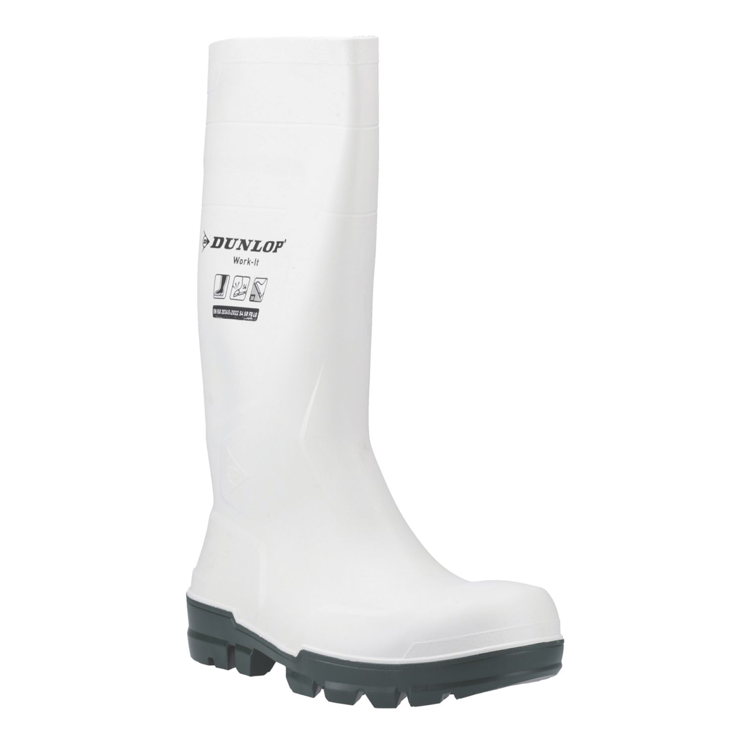 Dunlop Work-It Size 11 White Steel Toe Cap Safety Wellies (879XF)