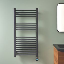 Flomasta 1100mm x 500mm 853BTU Grey Flat Electric Towel Radiator