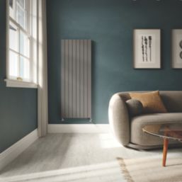Flomasta  1500mm x 578mm 5237BTU Silver Vertical Designer Radiator