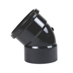 FloPlast  Push-Fit 135° Double Socket Top Offset Bend Black 110mm