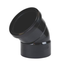 FloPlast  Push-Fit 135° Double Socket Top Offset Bend Black 110mm