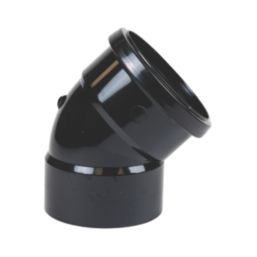 FloPlast  Push-Fit 135° Double Socket Top Offset Bend Black 110mm