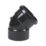 FloPlast  Push-Fit 135° Double Socket Top Offset Bend Black 110mm