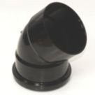 FloPlast  Push-Fit 135° Double Socket Top Offset Bend Black 110mm