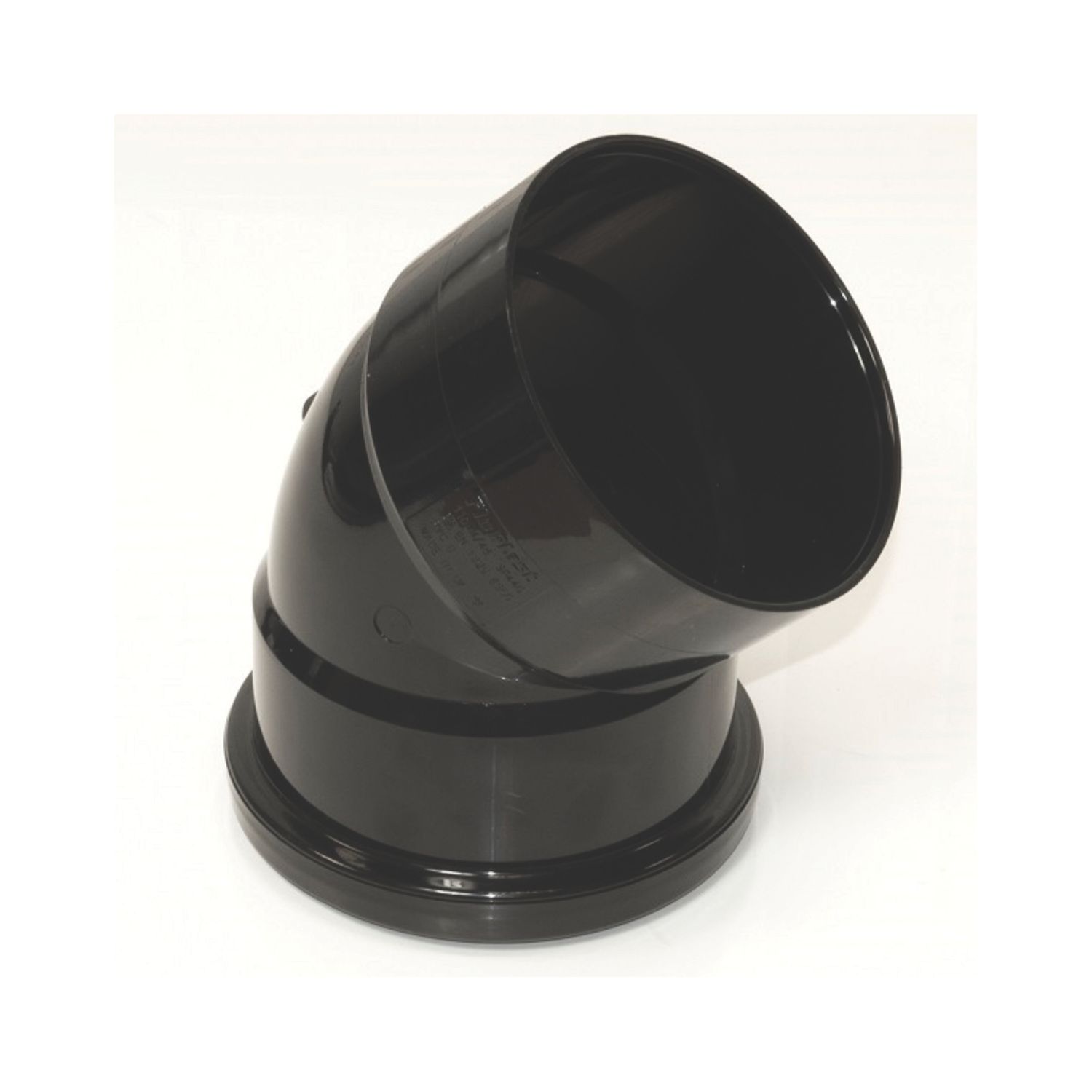 FloPlast Push-Fit 135° Double Socket Top Offset Bend Black 110mm (88027)