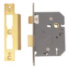 Yale  5 Lever Polished Brass Mortice Sashlock 76mm Case - 57mm Backset