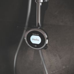 Aqualisa Optic Q Gravity-Pumped Ceiling-Fed Chrome Thermostatic Single Outlet Exposed Smart Shower with Adjustable Head