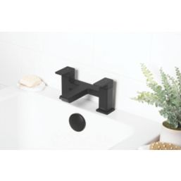 Bristan Cobalt Black 125mm Deck Mounted Lever 2 Tap Holes Bath Mixer Tap