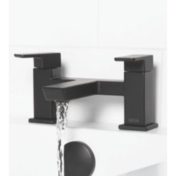 Bristan Cobalt Black 125mm Deck Mounted Lever 2 Tap Holes Bath Mixer Tap