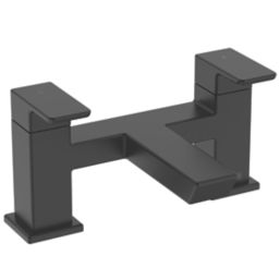 Bristan Cobalt Black 125mm Deck Mounted Lever 2 Tap Holes Bath Mixer Tap