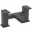Bristan Cobalt Black 125mm Deck Mounted Lever 2 Tap Holes Bath Mixer Tap