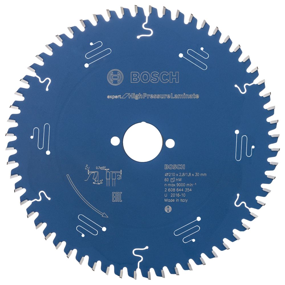 Bosch Expert High Pressure Laminate Circular Saw Blade 210mm x 30mm 60T