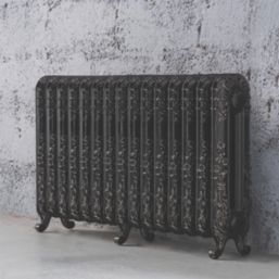 Arroll 597mm x 1009mm 5325BTU Black / Silver Cast Iron 2 Column Radiator