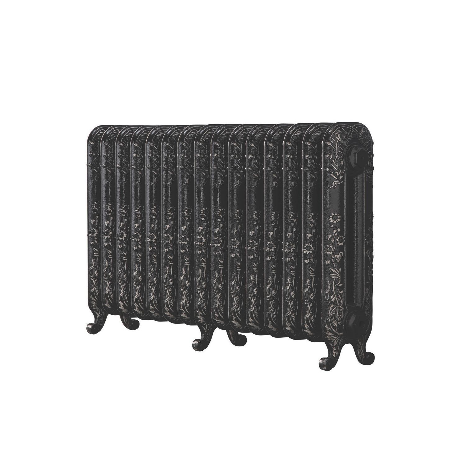 Arroll 597mm x 1009mm 5325BTU Black / Silver Cast Iron 2 Column Radiator (880KY)