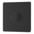 LAP  1-Gang 2-Way LED Dimmer Switch  Matt Black with Colour-Matched Inserts