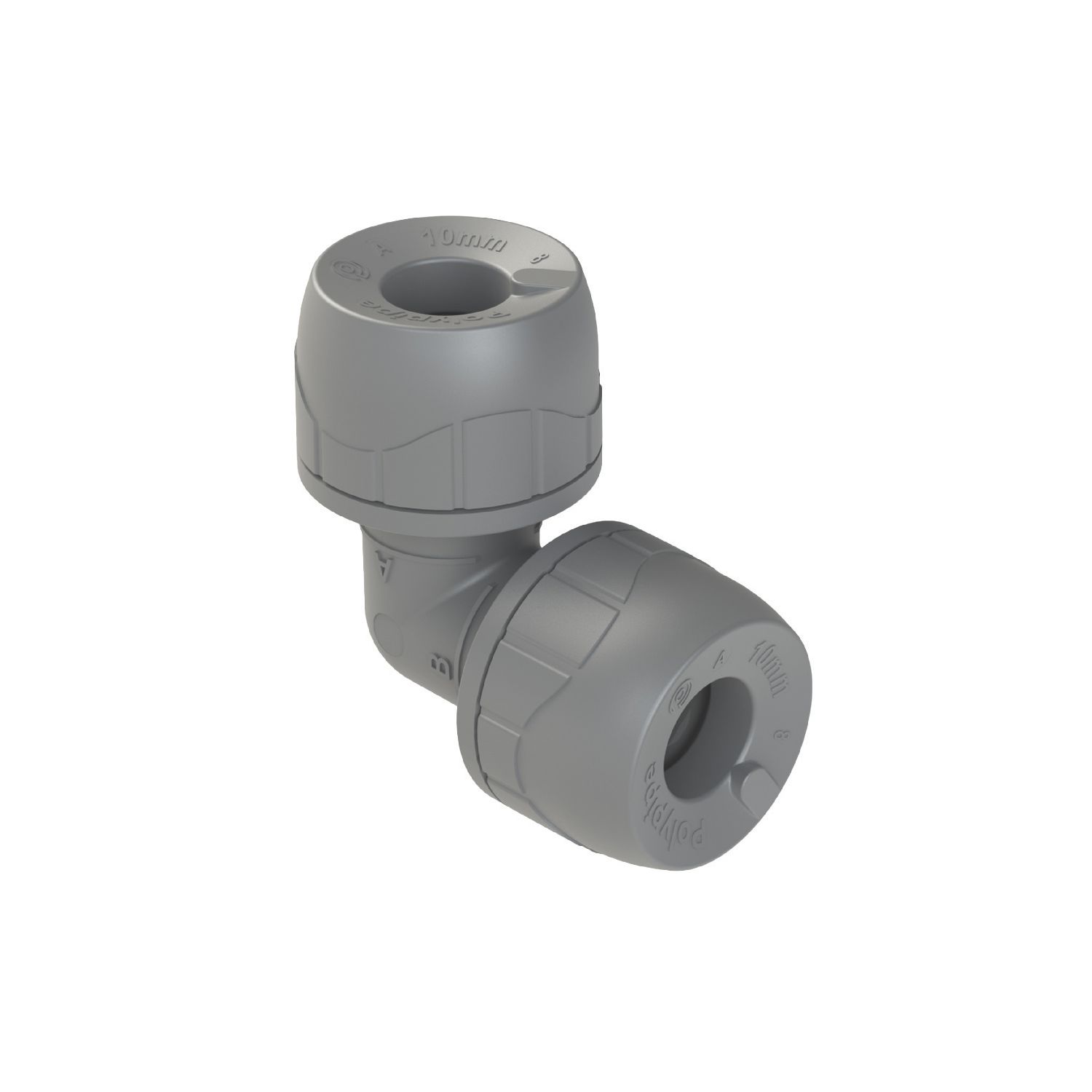 PolyPlumb Enhanced Plastic Push-Fit Equal 90° Elbow 10mm (880PY)