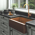ETAL Excel 1 Bowl Stainless Steel Belfast Kitchen Sink Copper 600mm x 450mm x 200mm