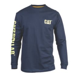 CAT Trademark Banner Long Sleeve T-Shirt Blue/Yellow X Large 46-48" Chest