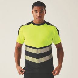 Regatta Hi-Vis XPro Short Sleeve T-Shirt Black/Yellow 3X Large 51" Chest