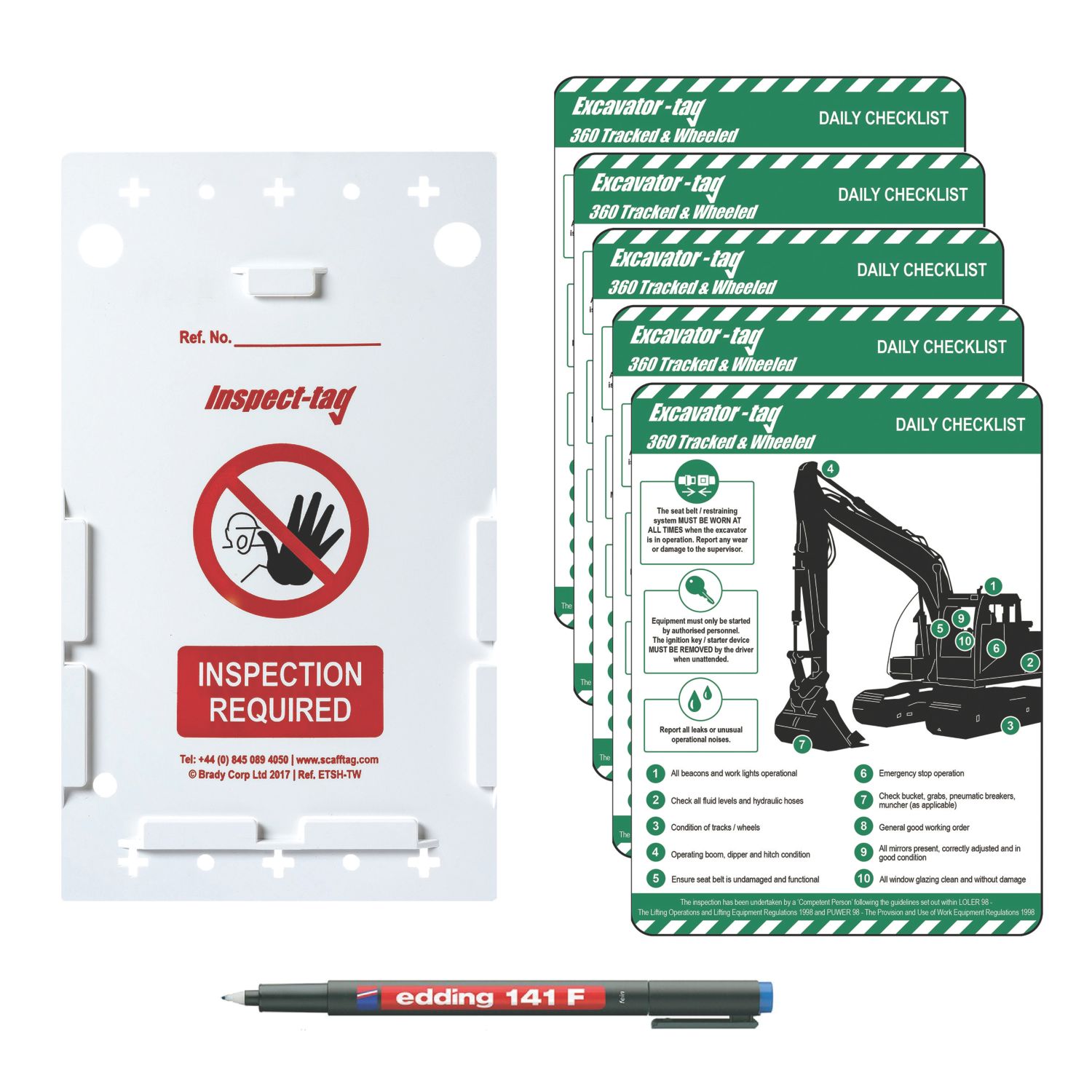 Scafftag Excavator Tag Kit 7 Piece Set (880YU)