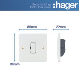 Hager Sollysta WMSU83 13A Unswitched Fused Spur  White with White Inserts