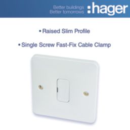 Hager Sollysta WMSU83 13A Unswitched Fused Spur  White with White Inserts