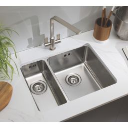 Abode Matrix R25 1.5 Bowl RH Brushed Stainless Steel Sink 580mm x 440mm