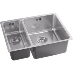 Abode Matrix R25 1.5 Bowl RH Brushed Stainless Steel Sink 580mm x 440mm