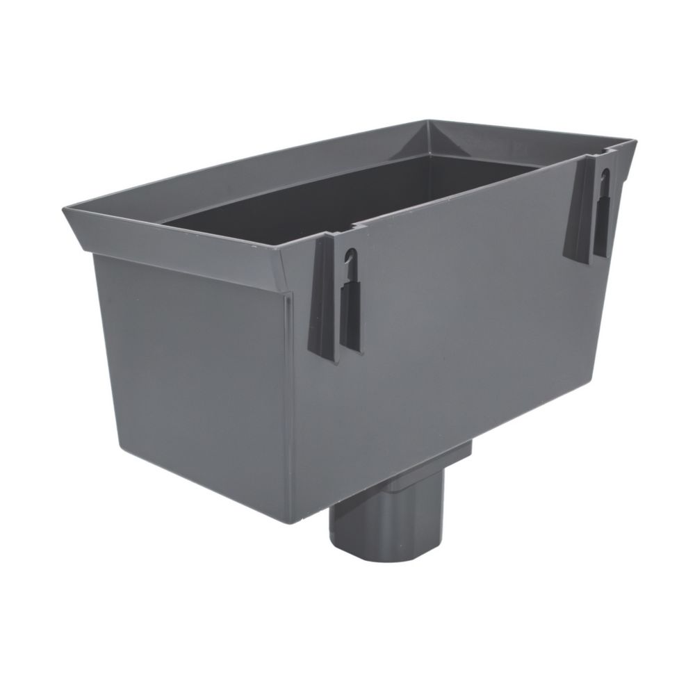 FloPlast Gutter Hopper 65-68mm Anthracite Grey - Screwfix
