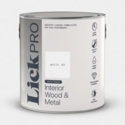 LickPro 2.5Ltr White 02 Satin Water-Based Trim Paint