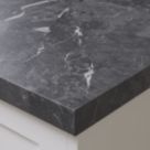 Wilsonart  Matt Black Marble Effect Laminate Worktop 3000mm x 600mm x 38mm