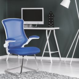 Nautilus Designs Luna Medium Back Cantilever/Visitor Chair Blue
