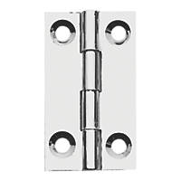 Polished Chrome  Solid Drawn Butt Hinges 38 x 22mm 2