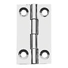 Polished Chrome  Solid Drawn Butt Hinges 38mm x 22mm 2 Pack