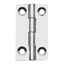 Polished Chrome  Solid Drawn Butt Hinges 38mm x 22mm 2 Pack
