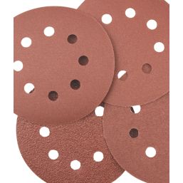 Titan   40/80/120/180 Grit 8-Hole Punched Multi-Material Sanding Sheets 125mm x 125mm 10 Pack
