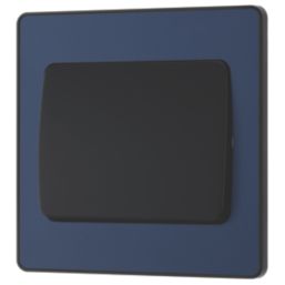 British General Evolve 20A 16AX 1-Gang 2-Way Wide Rocker Light Switch  Blue with Black Inserts