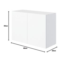 Pragma  2-Door Matt White 800mm x 320mm x 550mm Flat Packed Kitchen Wall Unit