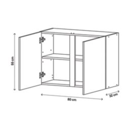 Pragma  2-Door Matt White 800mm x 320mm x 550mm Flat Packed Kitchen Wall Unit