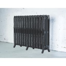 Arroll 760mm x 1074mm 6387BTU Black / Silver Cast Iron 3 Column Radiator